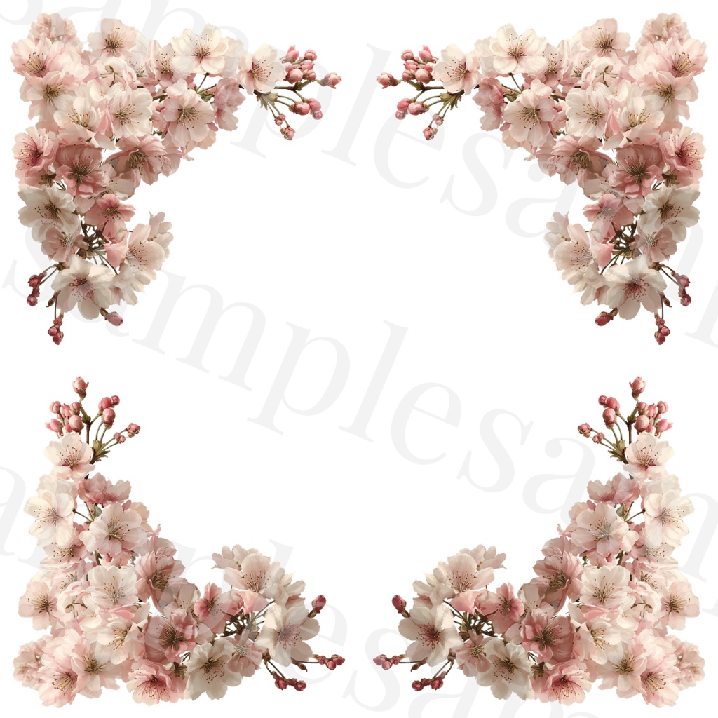 🌸Sakura Corner Clipart Set 20 Designs🌸