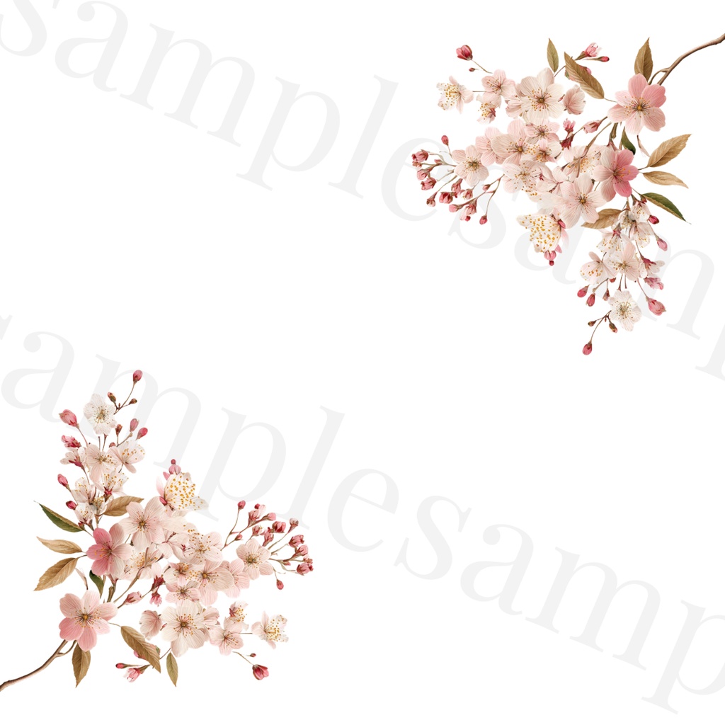 🌸Sakura Corner Clipart Set 20 Designs🌸