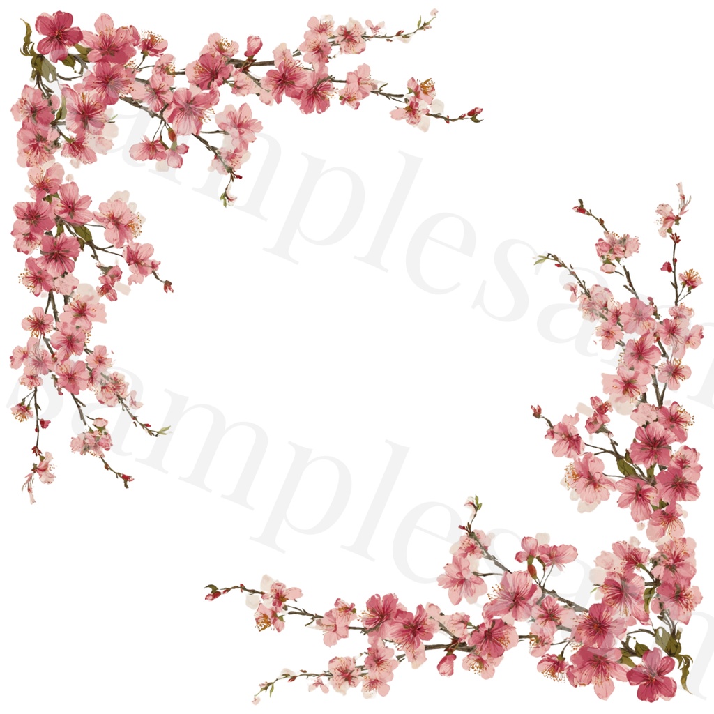 🌸Sakura Corner Clipart Set 20 Designs🌸
