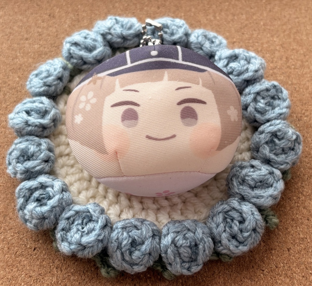 お花座布団　ぶるー、