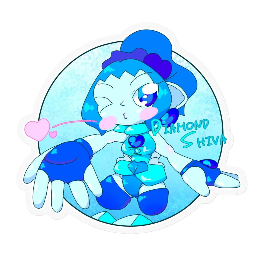 【ステッカー】柴谷冷美&ダイヤモンド・シヴァ 100×100(mm)クリアステッカー 3種