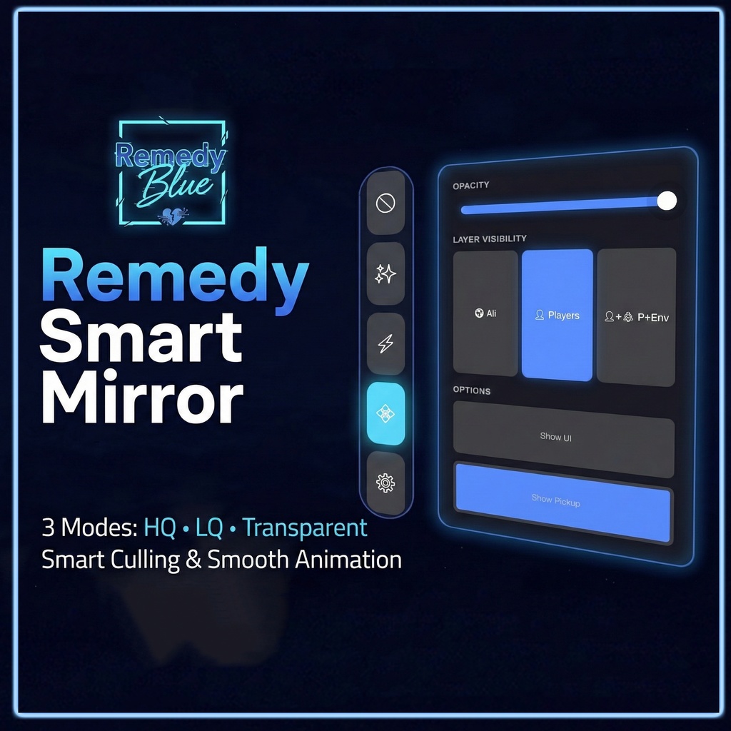【VRChat】 Remedy Mirror System (Persistence & Animated)