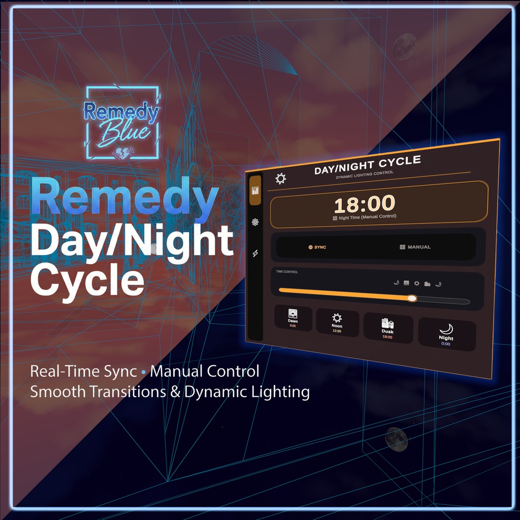 【VRChat】 Remedy Day Night System (Time Control & Sync)