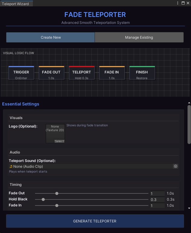 【VRChat】 Fade Teleporter System (Custom Logo & Haptics)