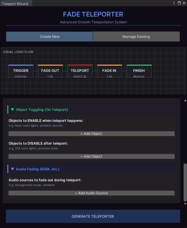 【VRChat】 Fade Teleporter System (Custom Logo & Haptics)