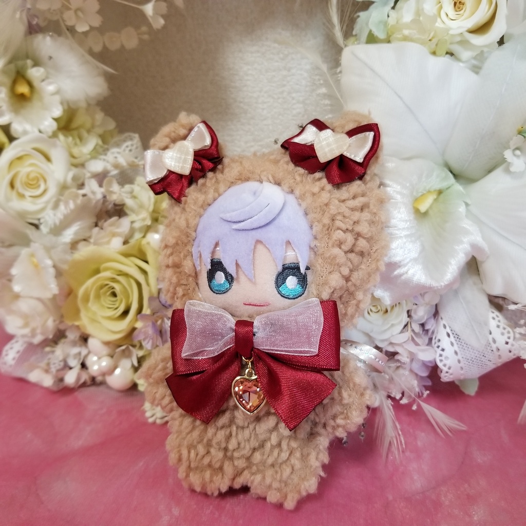 茶色くま✕赤リボン🐻ぬい服