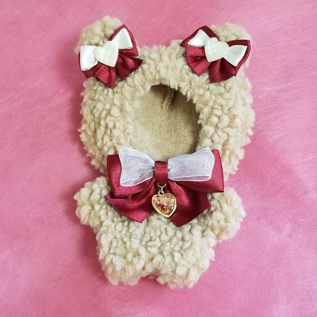 茶色くま✕赤リボン🐻ぬい服