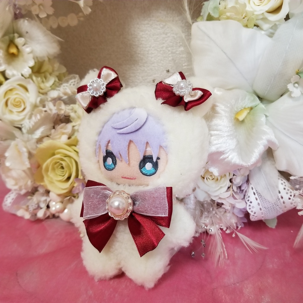 白色くま✕赤リボン🐻ぬい服