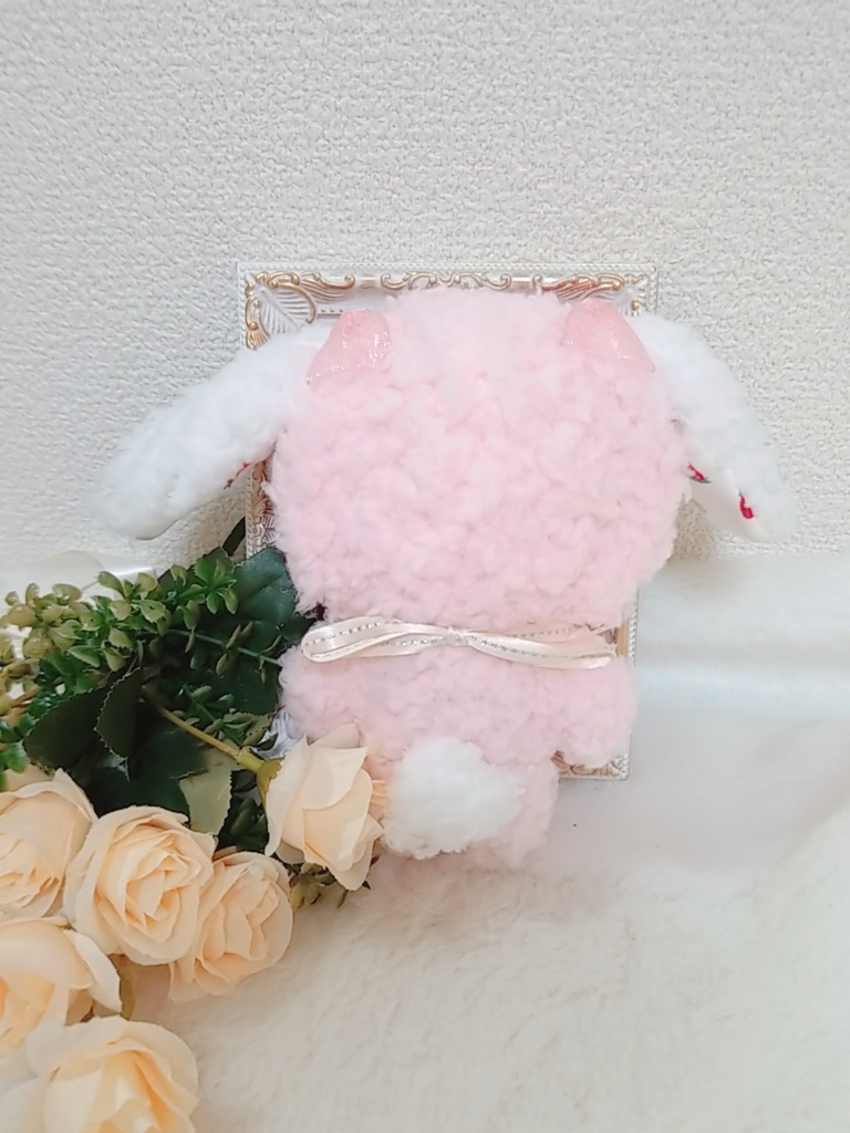 ふわふわ苺みるくうさぎ🐰✕ピンクリボン🎀 パールリング💎
