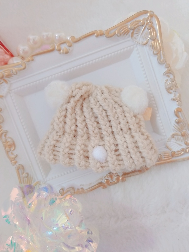 すみれうさぎ🐰💜ニット帽&ふわふわくま🐻💛ニット帽