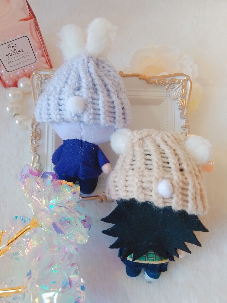 すみれうさぎ🐰💜ニット帽&ふわふわくま🐻💛ニット帽