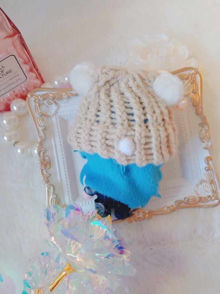 すみれうさぎ🐰💜ニット帽&ふわふわくま🐻💛ニット帽