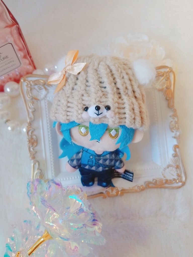 すみれうさぎ🐰💜ニット帽&ふわふわくま🐻💛ニット帽