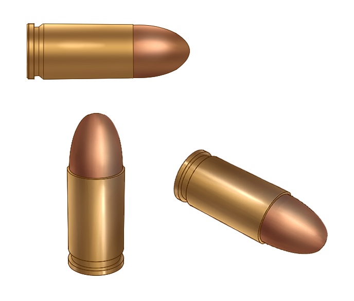 イラスト素材　銃弾 ハンドガンの弾(400×400px) png 3枚