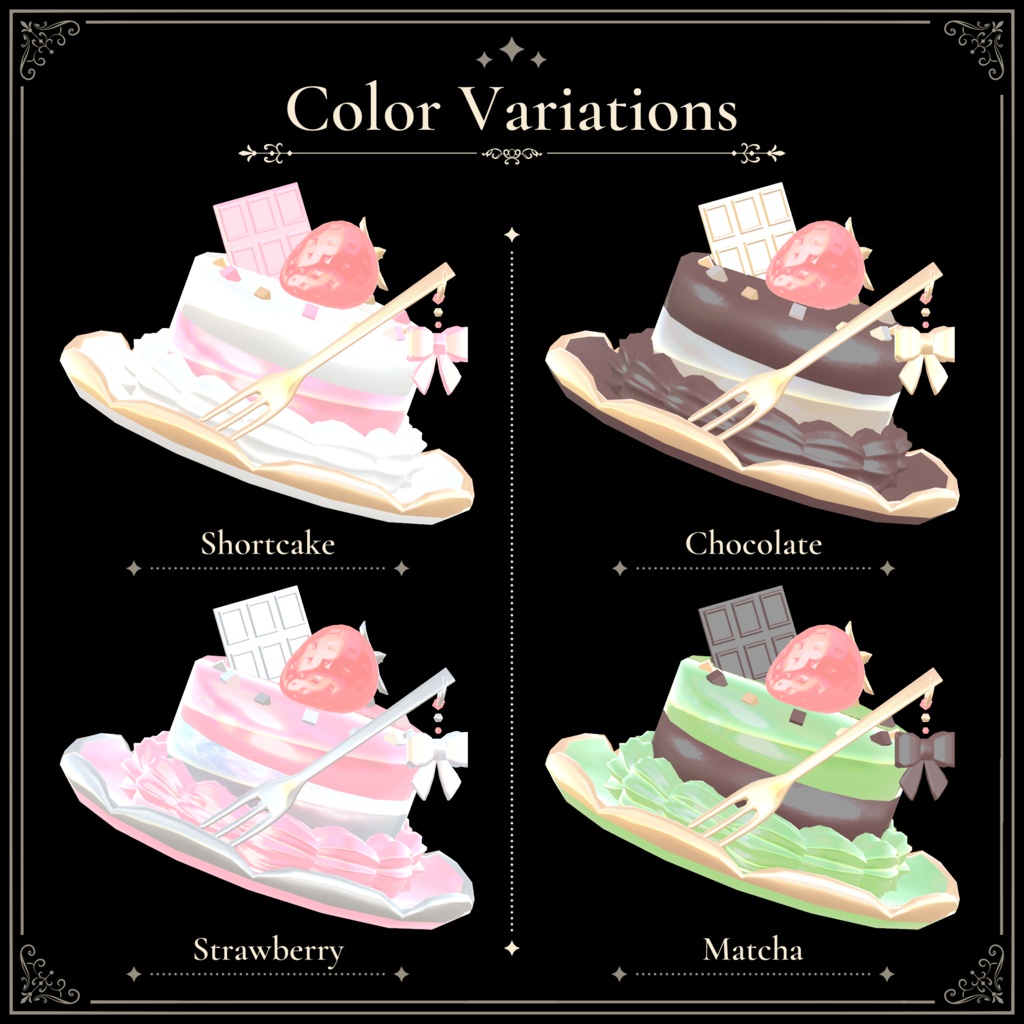 苺ケーキと板チョコのミニハット|Cake & Chocolate Mini Hat|【全8種】