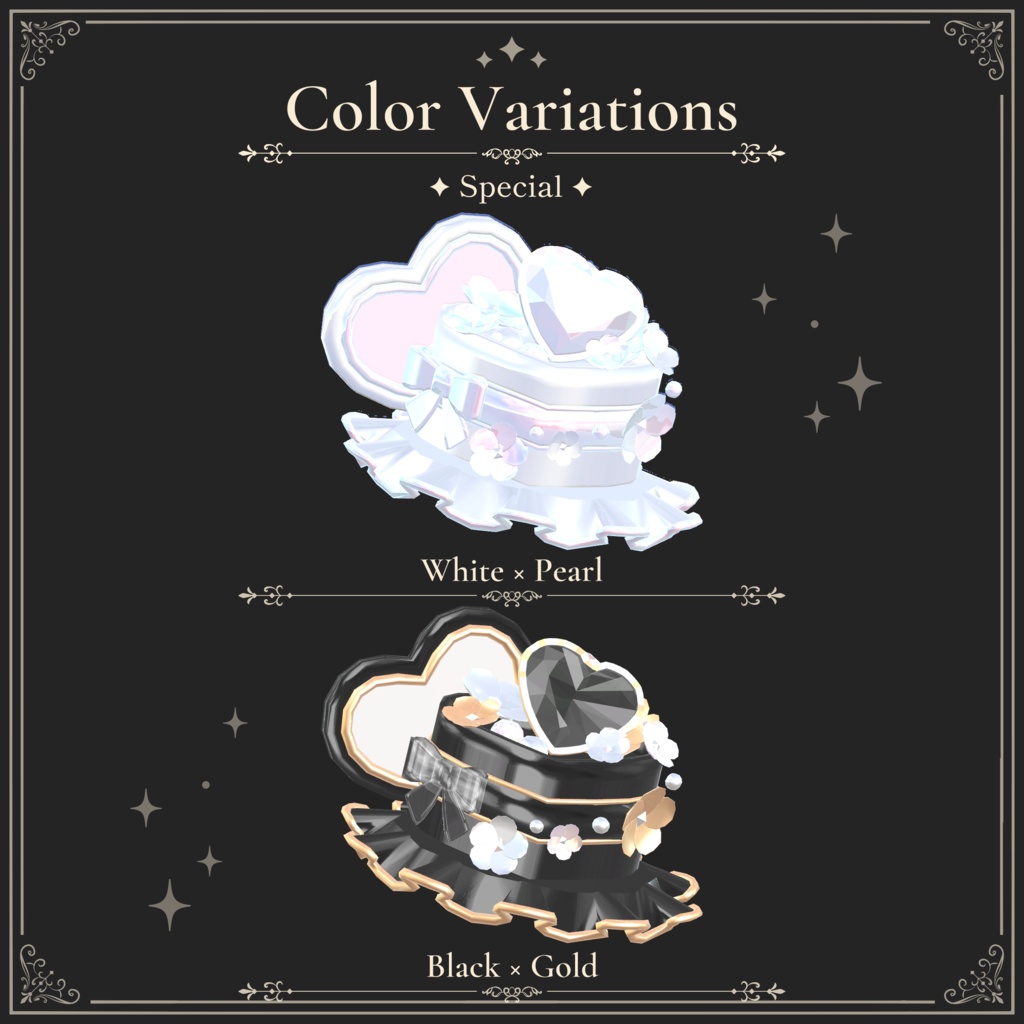 お花とハートのジュエリーボックスミニハット|Flower & Heart Jewelry Box Mini Hat|【全10種】