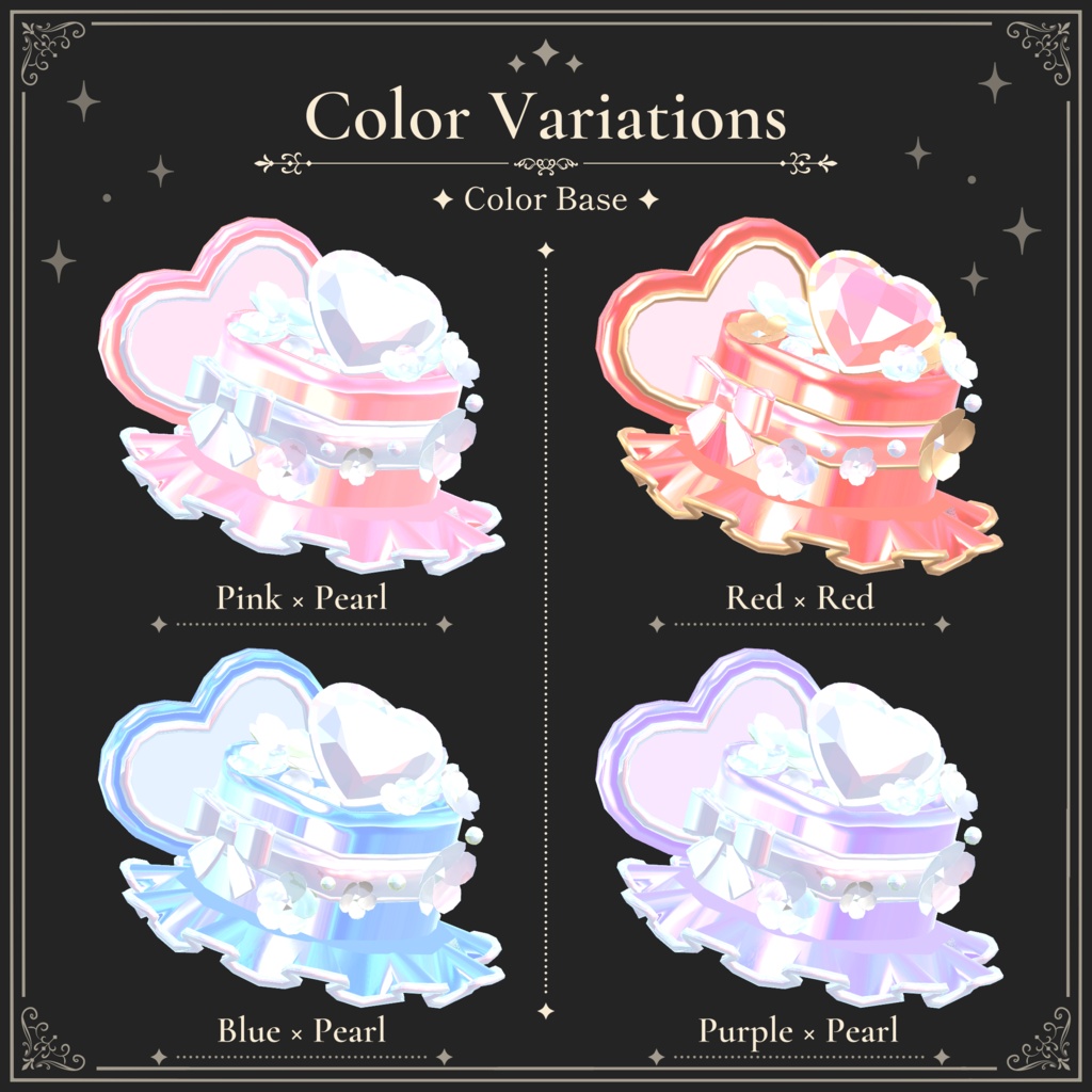 お花とハートのジュエリーボックスミニハット|Flower & Heart Jewelry Box Mini Hat|【全10種】