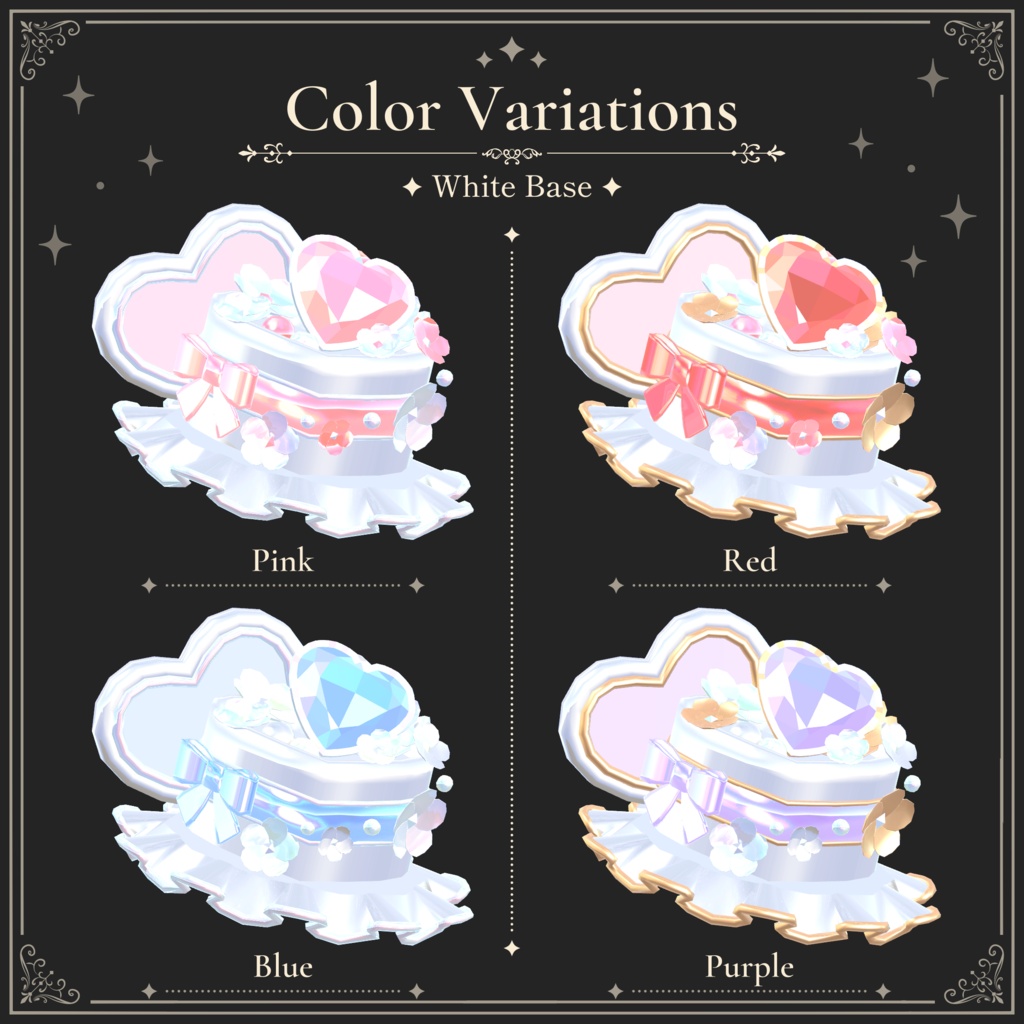 お花とハートのジュエリーボックスミニハット|Flower & Heart Jewelry Box Mini Hat|【全10種】