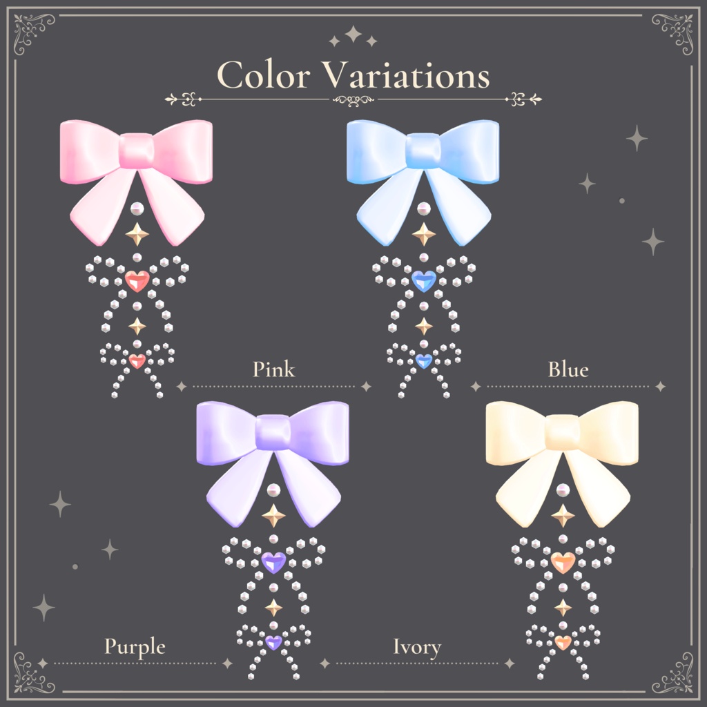 リボンとパールの髪飾り|Ribbon & Pearl Hair Accessory|【全8種】