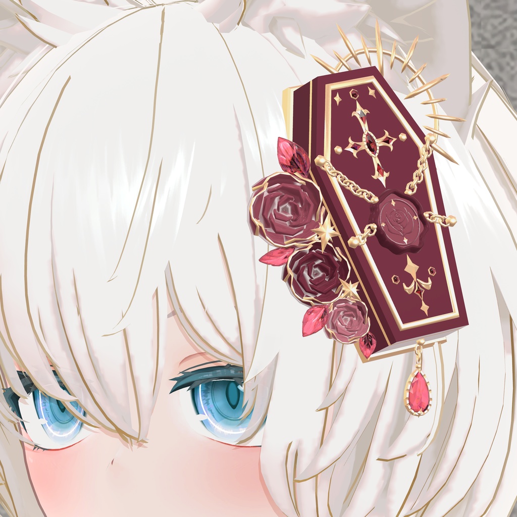 棺と薔薇の髪飾り|Coffin and Roses Hair Accessory|【全12種】