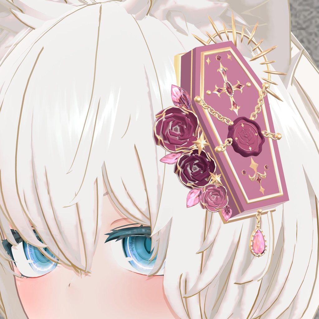 棺と薔薇の髪飾り|Coffin and Roses Hair Accessory|【全12種】