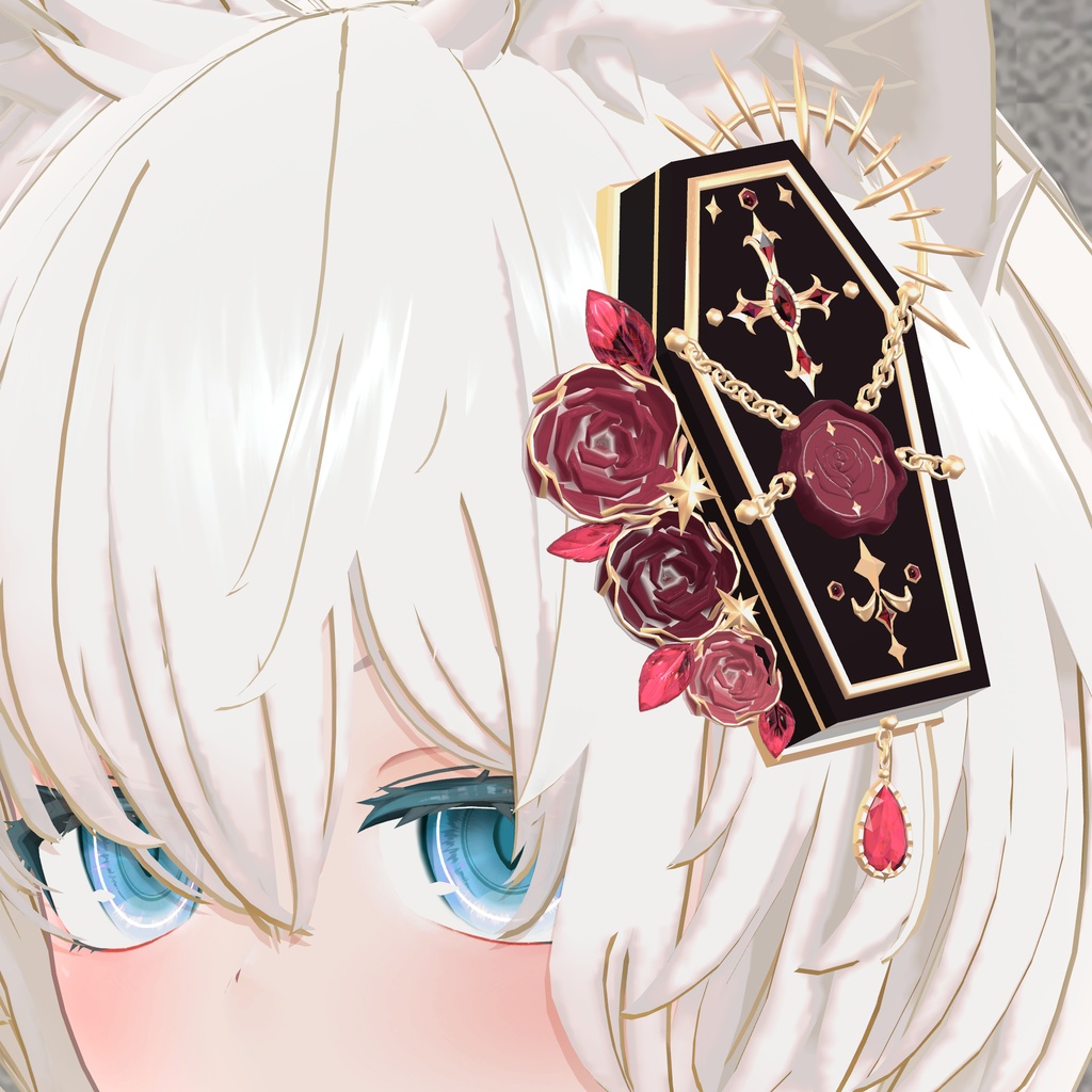 棺と薔薇の髪飾り|Coffin and Roses Hair Accessory|【全12種】