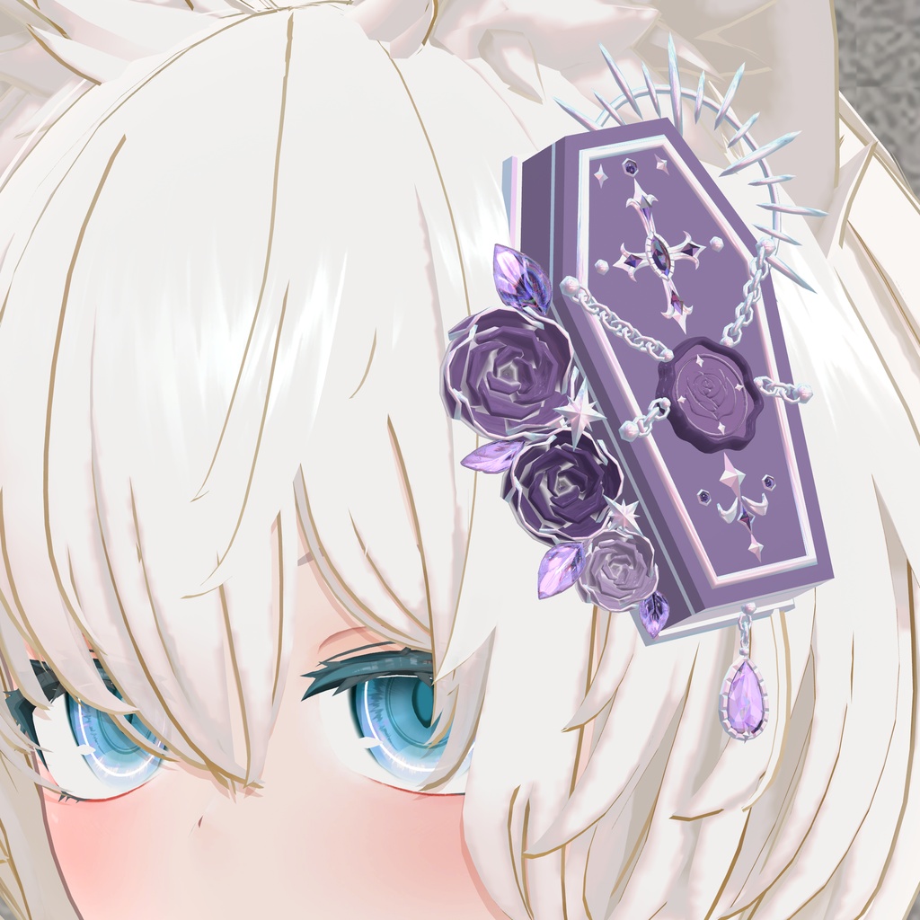 棺と薔薇の髪飾り|Coffin and Roses Hair Accessory|【全12種】