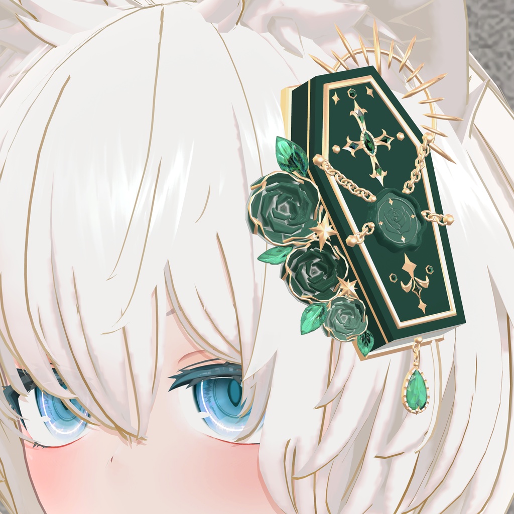 棺と薔薇の髪飾り|Coffin and Roses Hair Accessory|【全12種】