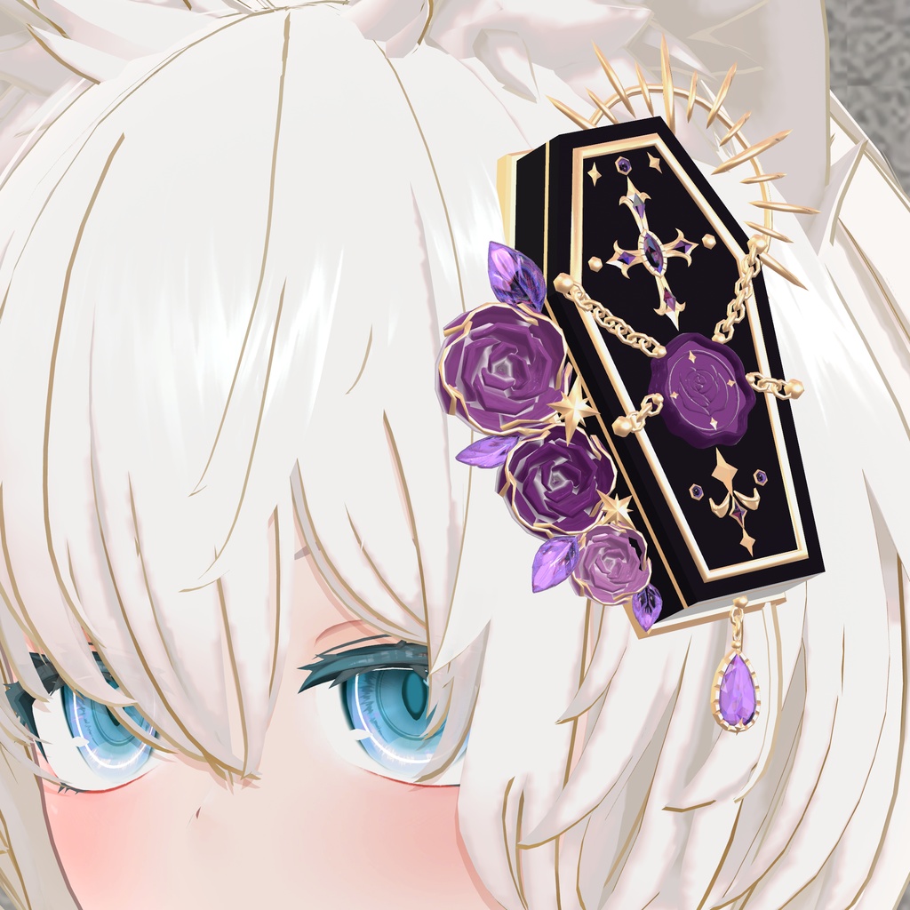 棺と薔薇の髪飾り|Coffin and Roses Hair Accessory|【全12種】