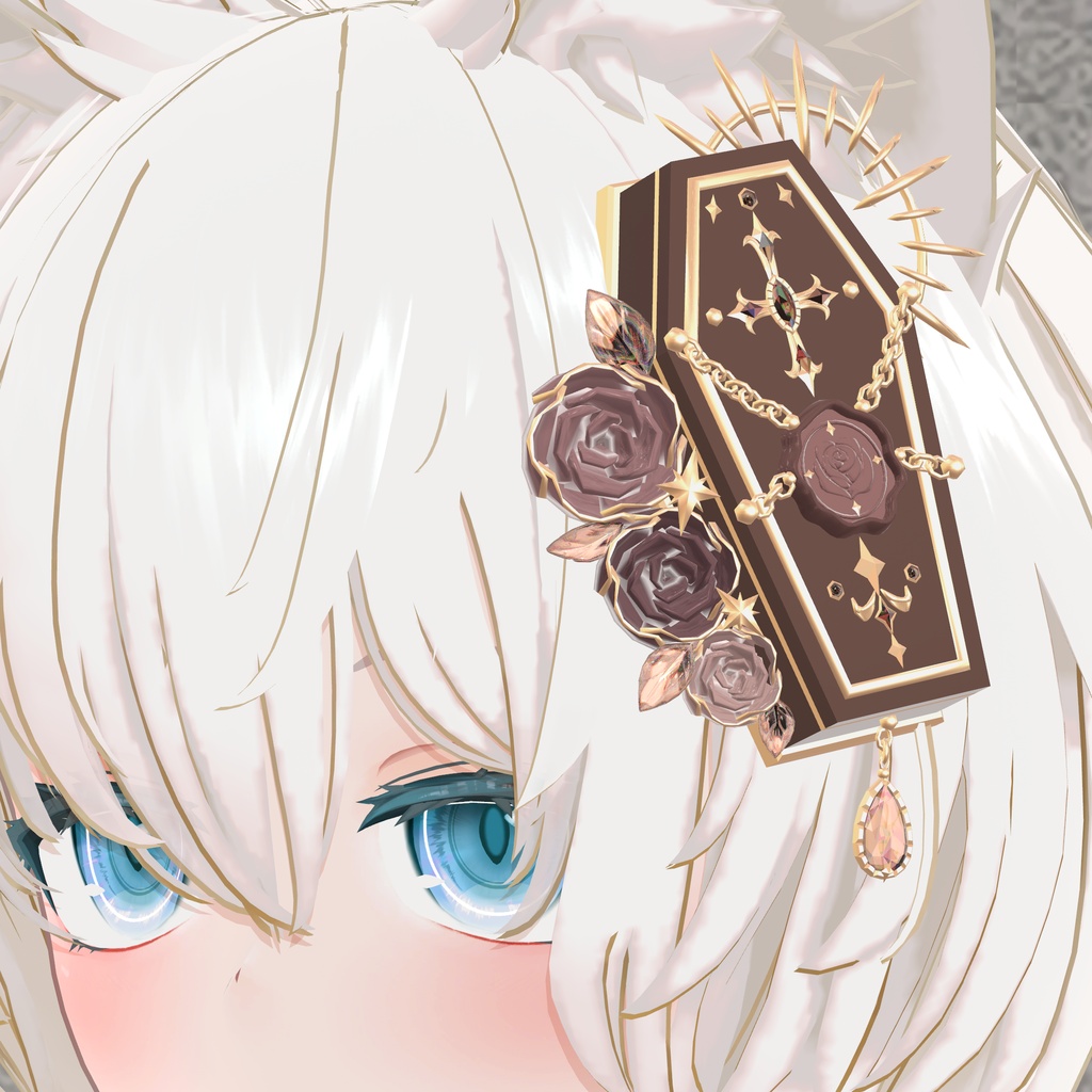 棺と薔薇の髪飾り|Coffin and Roses Hair Accessory|【全12種】