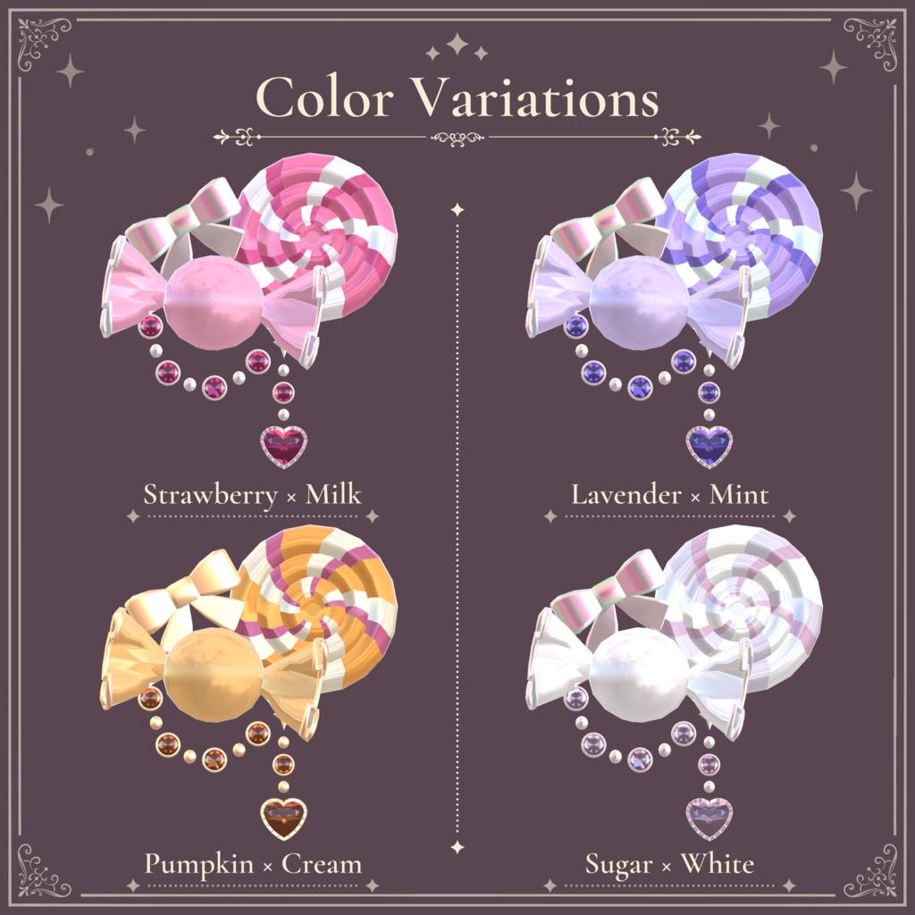 【無料】キャンディチャームの髪飾り|Candy Charm Hair Accessory|【全7種】