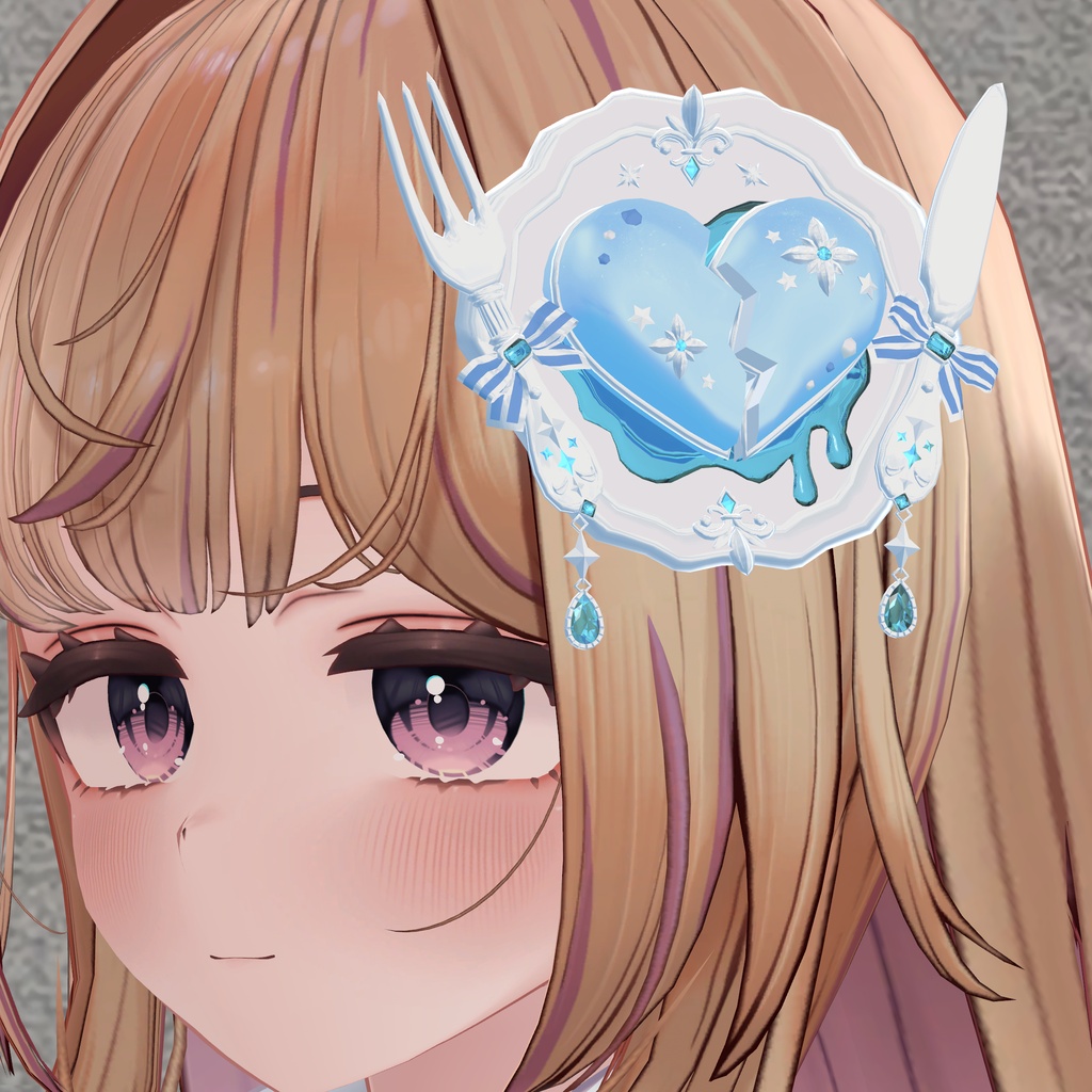 割れたハートの晩餐プレートの髪飾り|Broken Heart Banquet Plate Hair Accessory|【全12種】