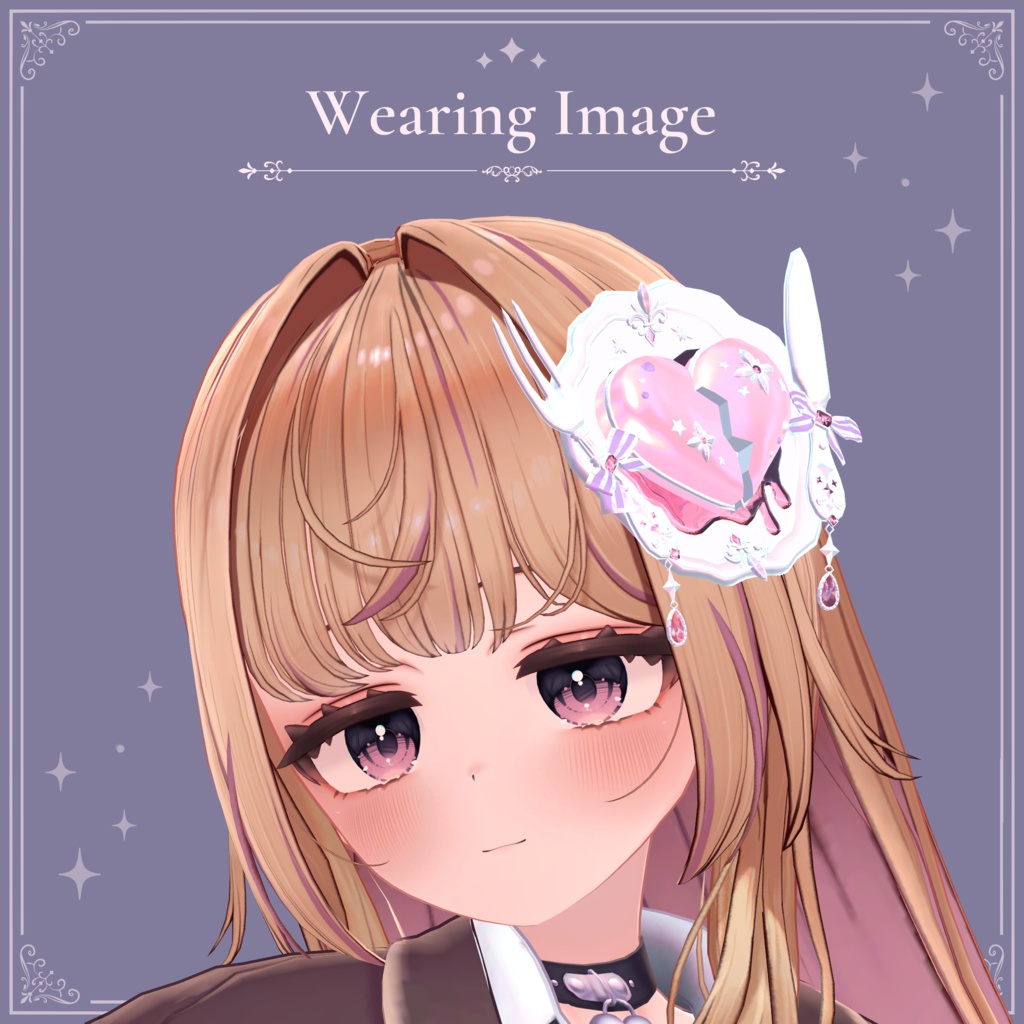 割れたハートの晩餐プレートの髪飾り|Broken Heart Banquet Plate Hair Accessory|【全12種】