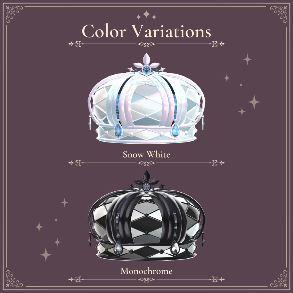 彩りダイヤ模様のクラウン|Colorful Diamond Pattern Crown|【全13種】