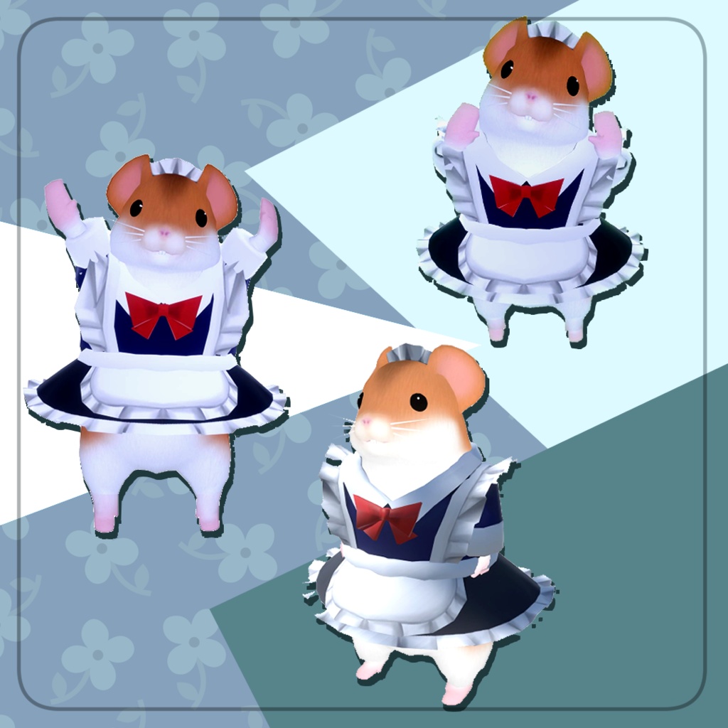 【VRChat用アバター ハムスター専用衣装】Ham‐maid(はむめいど)