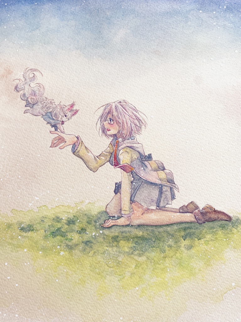 【FGO】マシュ&フォウ【A4サイズ原画】