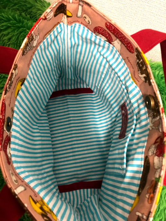 きのこ柄トートバッグ