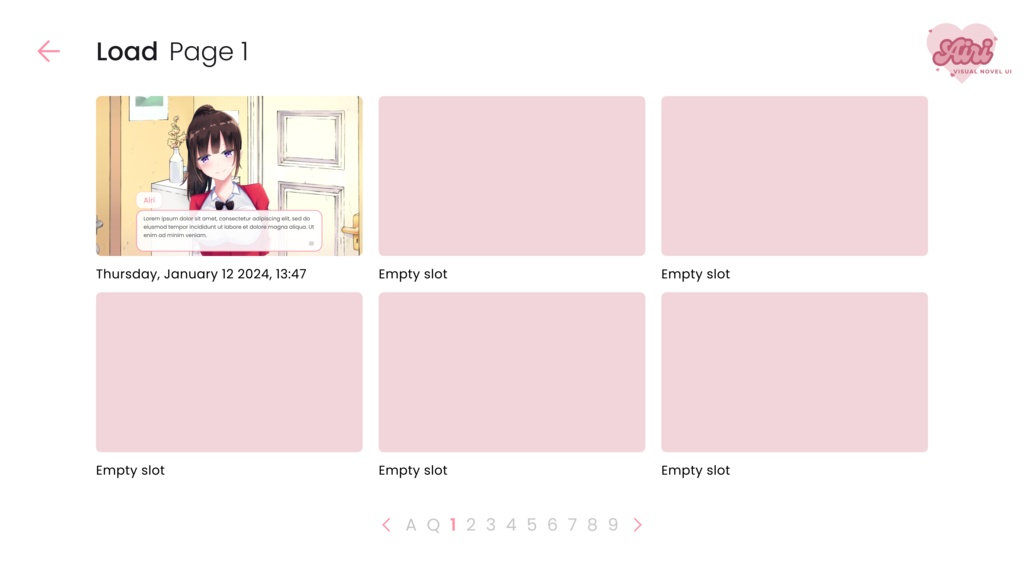 Airi:ロマンチックなゲームUI素材セット