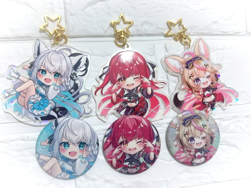 宝鐘マリン アクリルキーホルダー・缶バッチセット(非公式)