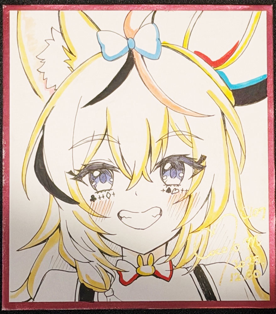 手書き色紙　尾丸ポルカ