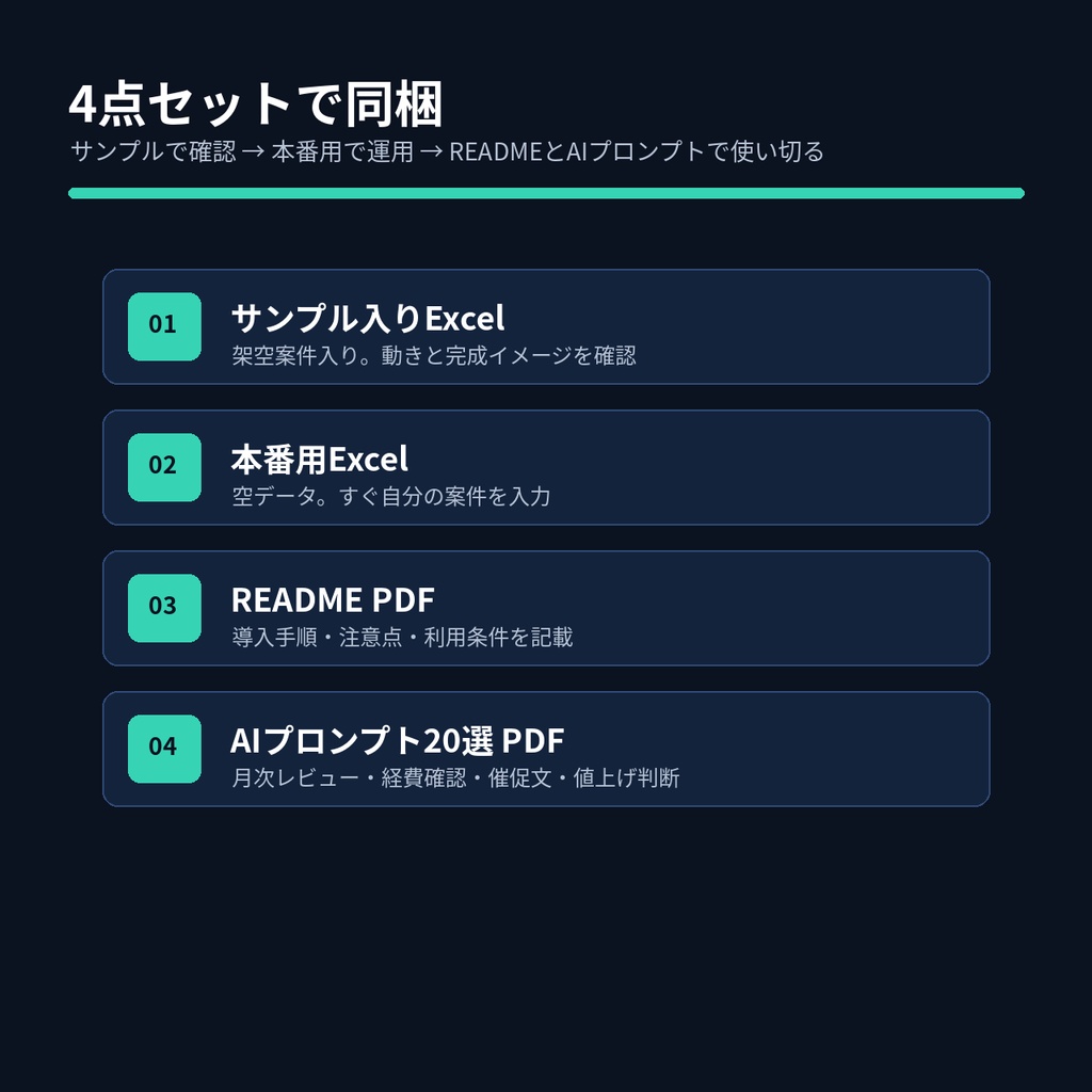 Freelance Profit Deck|月次利益をAIレビュー用に整える4点セット