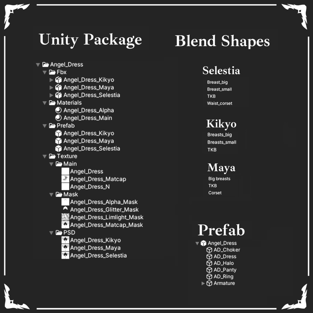 【Angel Dress】 3-Avatars