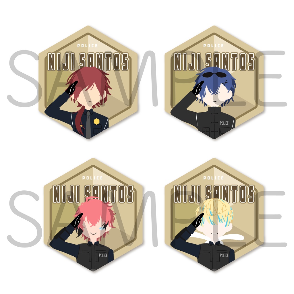 【非公式】にじさんとすポリスアクリルバッジ