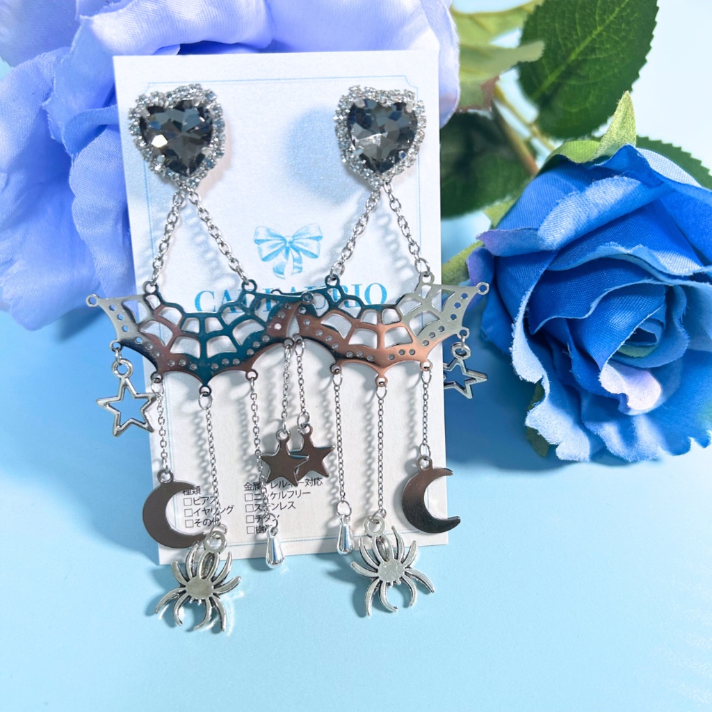 ハート ビジュー スパイダー 月 星 ハロウィン アクセサリー ゴスロリ
