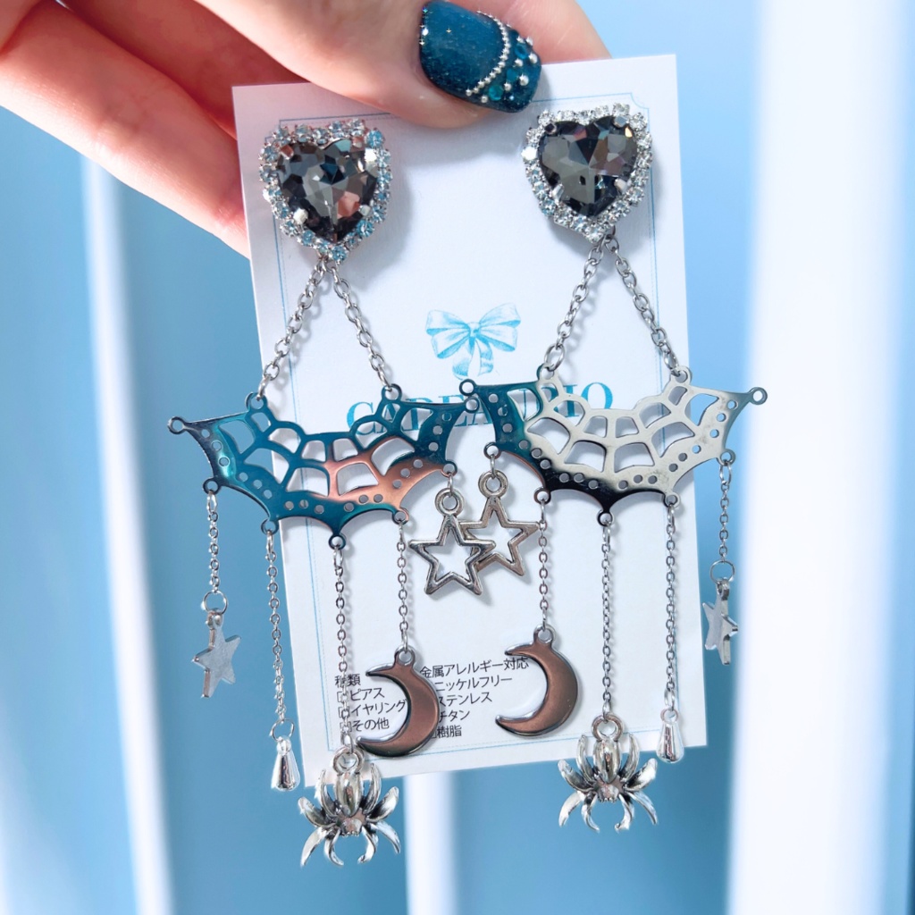 ハート ビジュー スパイダー 月 星 ハロウィン アクセサリー ゴスロリ