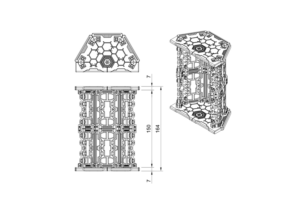 コンポジットベース 【光造形3Dプリンター向け、stlファイル形式、ノンスケール】