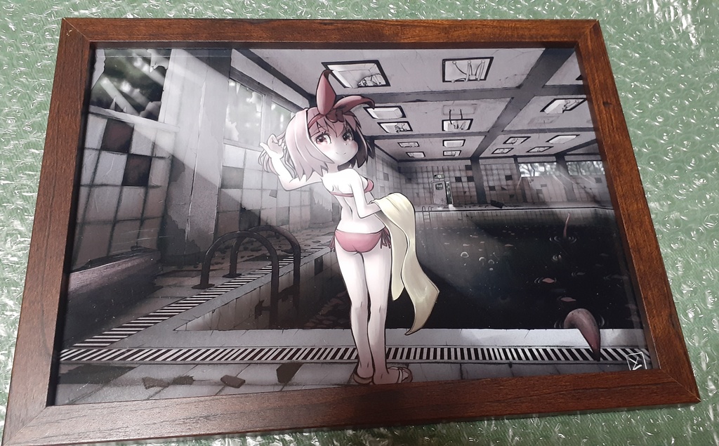 廃墟の主と少女（額装）