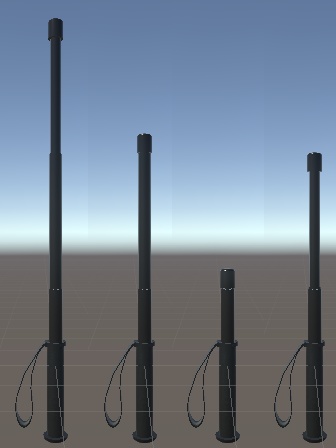 【VRChat想定】 3段警棒 【3Dモデル】