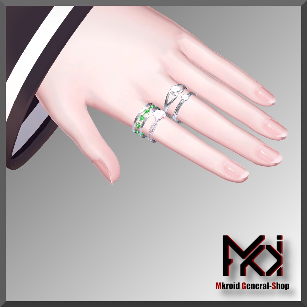 【VRChat想定】ハート、亀 etc. 指輪 4種類 【3Dモデル】