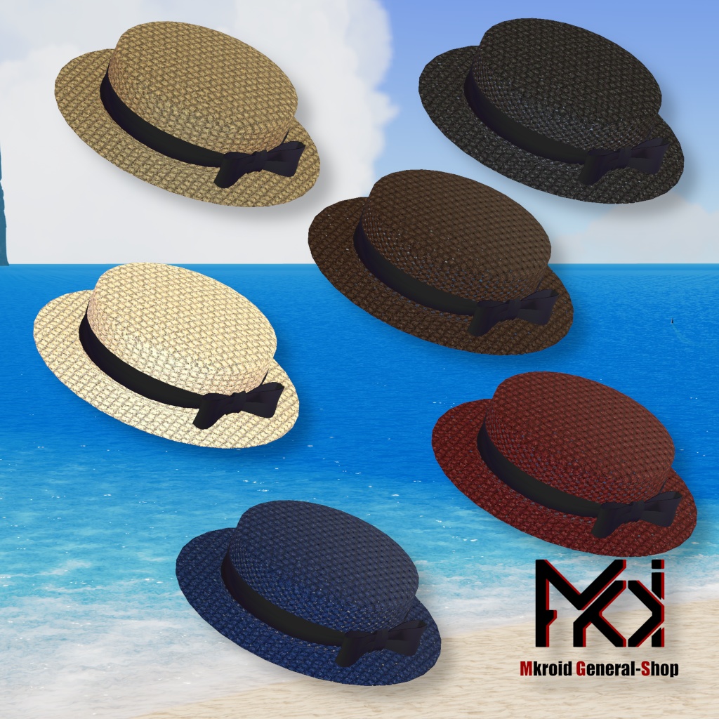 【VRChat想定】カンカン帽 (Boaterhat)【3Dモデル】